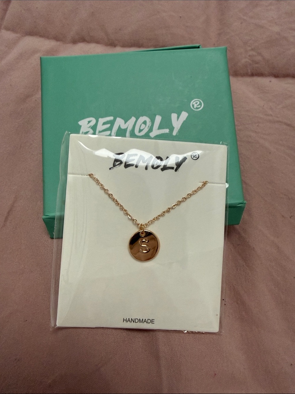 Gold Initial 'S' Disc Necklace - Gold Filled Pendant Necklace